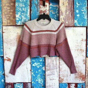 Women's Aeropostale Sweater Cropped Pullover Ribbed XSMALL Multicolor